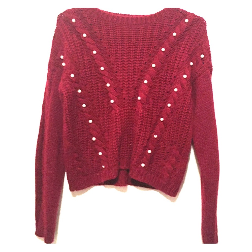 BONGO cropped red sweater